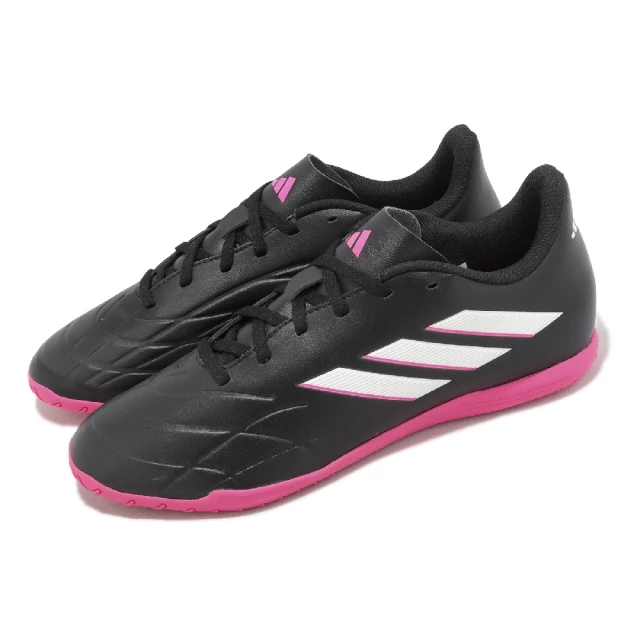 adidas 愛迪達 室內足球鞋 Copa Pure.4 In 男鞋 黑 粉紅 皮革 運動鞋 愛迪達(GY9051)