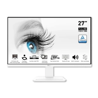 【MSI 微星】PRO MP273AW 27型 IPS 100Hz 平面商用護眼螢幕-白色(三輸出/內建喇叭/1ms)