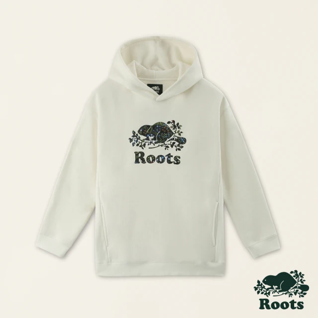 Roots Roots 女裝-復刻海狸系列 連帽上衣(白色)