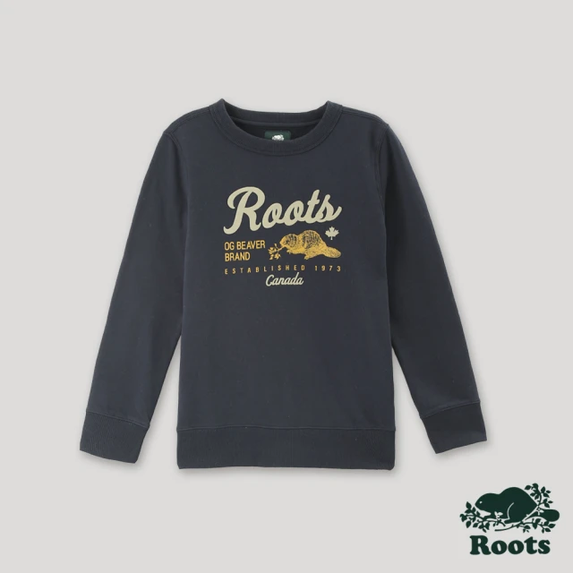 Roots Roots大童-戶外探險家系列 圓領上衣(軍藍色