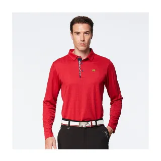 【Jack Nicklaus 金熊】GOLF男款進口緹花吸濕排汗高爾夫球衫/POLO衫(紅色)