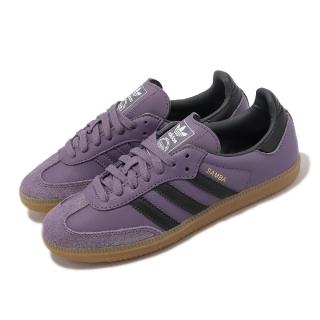 【adidas 愛迪達】德訓鞋 Samba OG W 女鞋 芋頭紫 黑 膠底 休閒鞋 愛迪達(IE7012)
