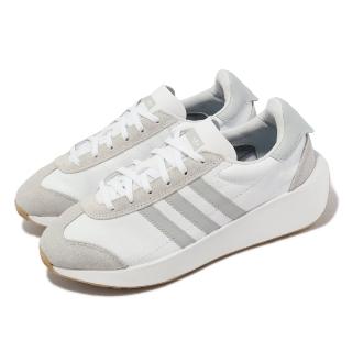 【adidas 愛迪達】休閒鞋 Country XLG W 女鞋 灰 白 復古 運動鞋 三葉草 微增高 皮革 愛迪達(IG8285)