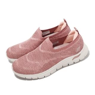 【SKECHERS】健走鞋 Arch Fit Vista-Inspiration 寬楦 女鞋 粉紅 套入式 針織 懶人鞋(104371-WDKRS)