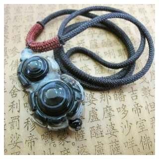 【Hera】波斯瓦納精雕葫蘆財納褔財咒天眼項鍊(獨一無二)