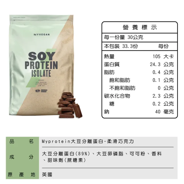 【MYPROTEIN】大豆分離蛋白1KG(多口味可選)