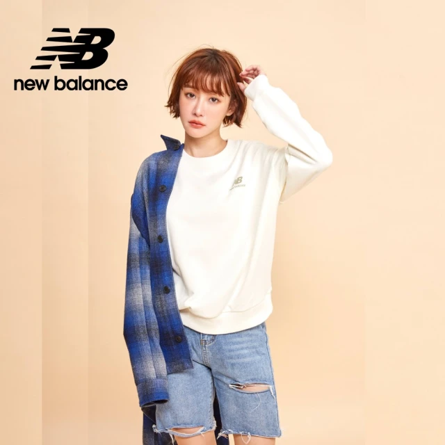 NEW BALANCE NB SDS圓領英文標語長袖上衣_AWT33317CIC_女性_奶油杏(亞版 版型正常)