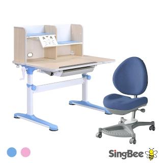 【SingBee 欣美】寬105cm 兒童成長桌椅SBC-602&612+138椅(書桌椅 兒童桌椅 兒童書桌椅 升降桌)