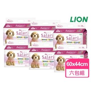 【LION 獅王】瞬乾不回滲尿布墊Salari 寬版型 60x44cm 24枚/包 六包組(LION尿布墊 日本寵物尿布墊)