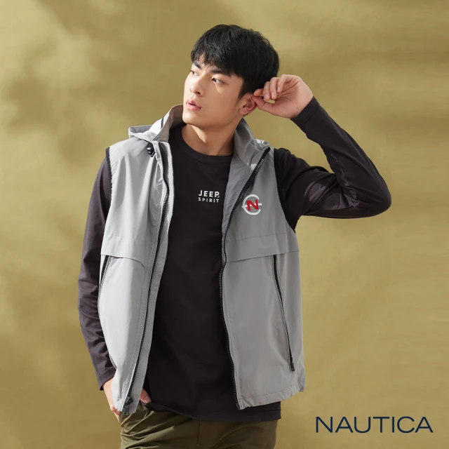 NAUTICANAUTICA 男裝 COMPETITION運動休閒連帽背心(灰色)