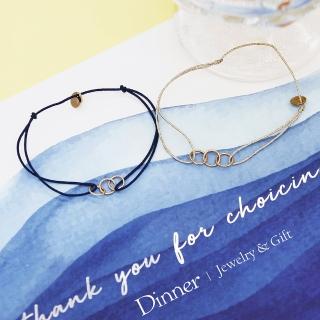 【Dinner collection】3小連圈玫金手鍊