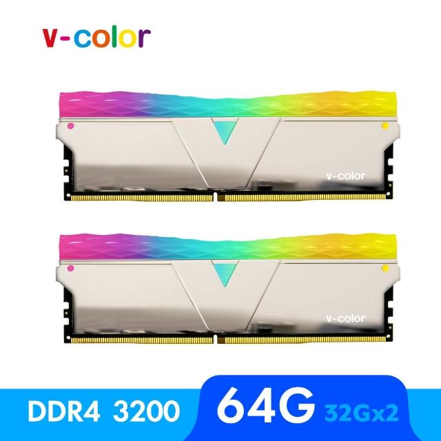 【v-color 全何】Prism Pro RGB DDR4 3200 64GB kit 32GBx2(桌上型超頻記憶體)