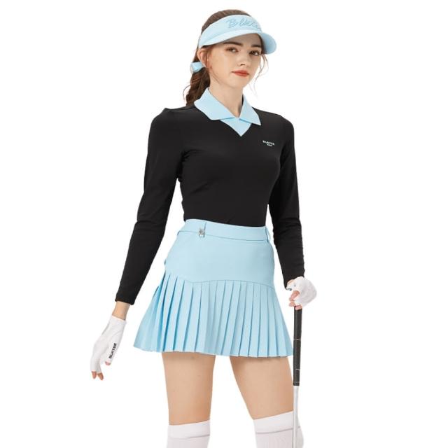 【BLKTEE GOLF】下百褶女短裙-淺藍(高爾夫女裙 百褶裙 短裙 A字裙)