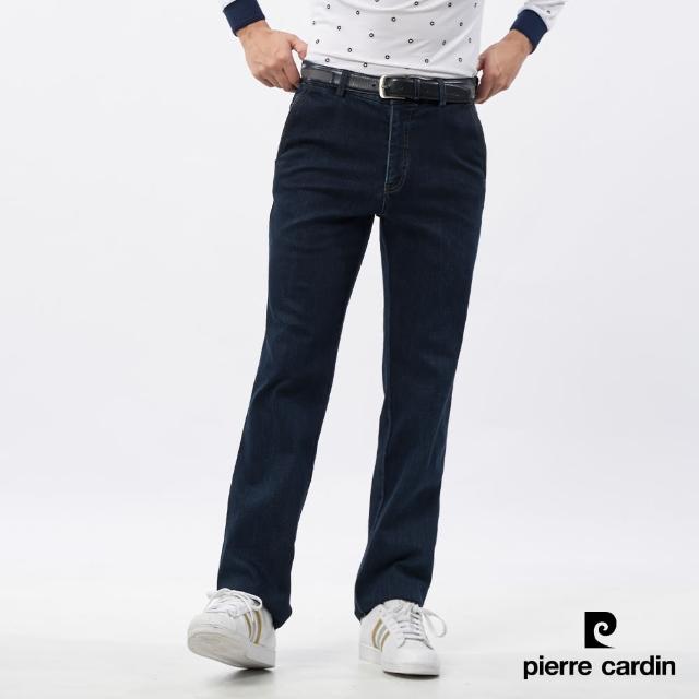 【pierre cardin 皮爾卡登】商務休閒 男款 彈性平口牛仔褲-藍色(5235877-38)