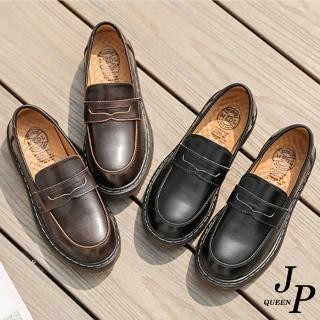 【JP Queen New York】復古學院制服搭配牛皮樂福鞋小皮鞋(2色可選)