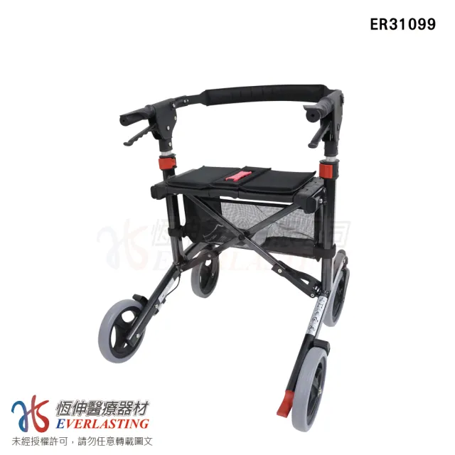 【恆伸醫療器材】ER-31099 GOGO購 鋁合金 帶輪 助步車 買菜車 步行輔助車(座高54cm/顏色隨機出貨)