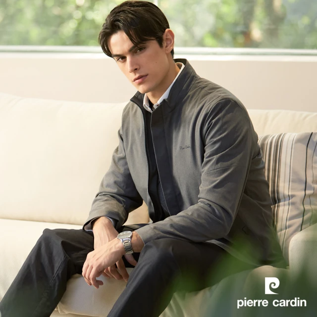 pierre cardin 皮爾卡登 男款 都會休閒立領鋪棉夾克外套-灰色(5235761-96)