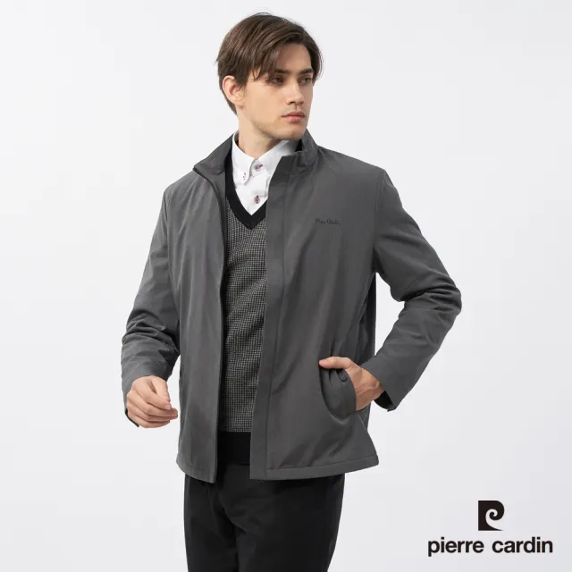 【pierre cardin 皮爾卡登】男款 都會休閒立領鋪棉夾克外套-灰色(5235761-96)