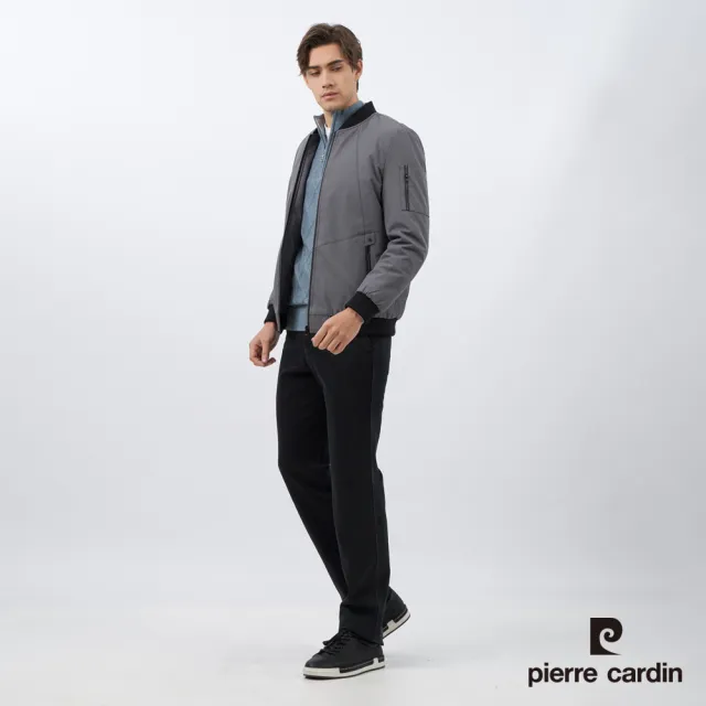 【pierre cardin 皮爾卡登】男款 都會休閒棒球領鋪棉外套-灰色(5235764-96)