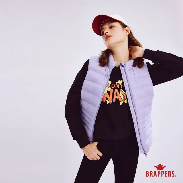 【BRAPPERS】女款 立領修身仿絨棉背心(紫)