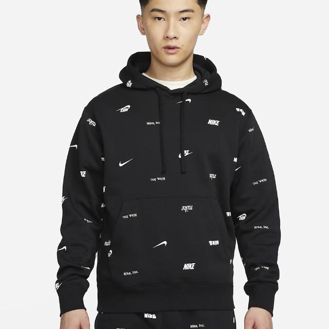 【NIKE 耐吉】雙11 連帽上衣 帽T 休閒 AS M NK CLUB+ BB PO HOODIE AOP 男 黑(FB7435010)