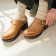 【bussola】Palermo 時尚率性牛皮釦飾低跟穆勒鞋(駝色)