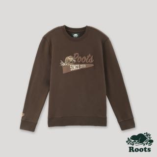 【Roots】Roots 男裝-經典傳承系列 動物圓領上衣(可可棕)