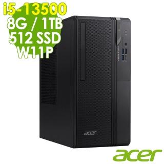 【Acer 宏碁】i5 十四核商用電腦(VS2715G/i5-13500/8G/1TB HDD+512G SSD/W11P)