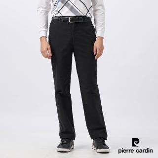 【pierre cardin 皮爾卡登】商務休閒 男款 彈性平口休閒長褲-黑色(5235873-99)