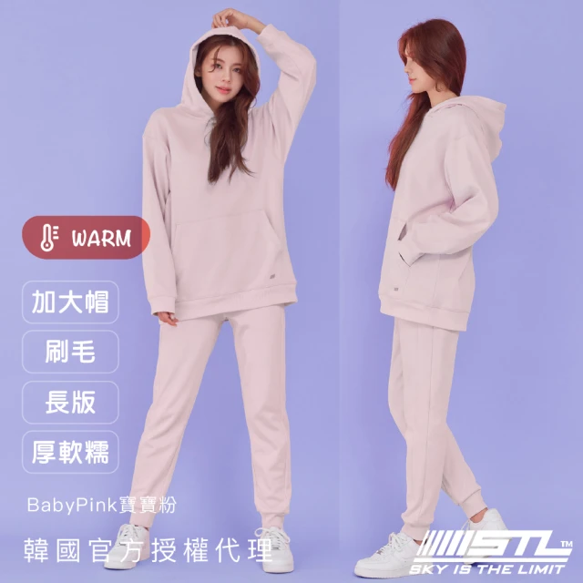 STL 現貨 韓國 PickUp Oversize大連帽T 保暖 厚軟磅 hoodie 長袖上衣(刷毛／BabyPink寶寶粉)