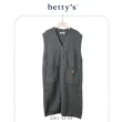 【betty’s 貝蒂思】V領排釦無袖長版毛衣背心(共二色)