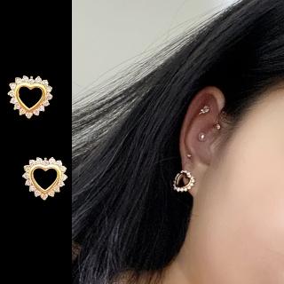 【山本美樹】心之光鏤空心形奧地利水晶鑽耳環(MIT)