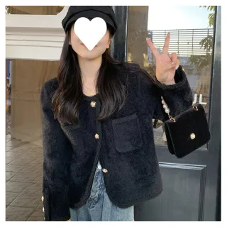 【BBHONEY】名媛小香風貂絨外套(秋冬新款)