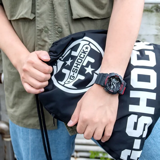 G-SHOCK】絕對強悍時尚潮流運動錶-黑紅(GA-110HR-1A) - momo購物網