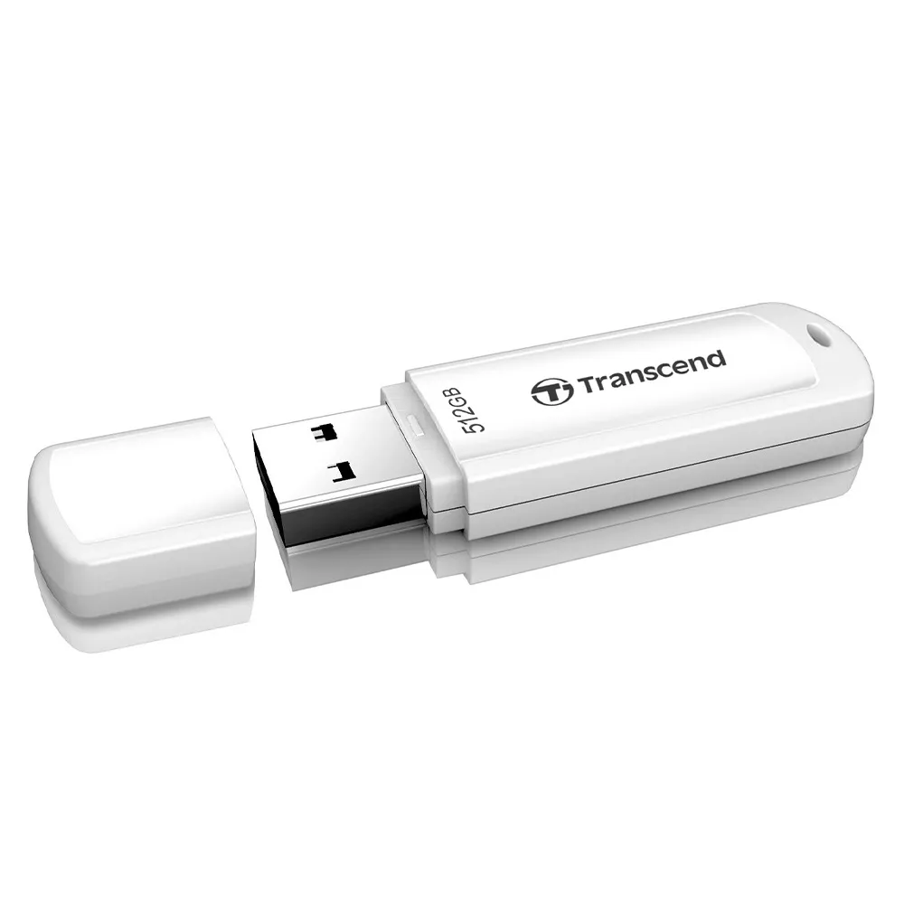 【Transcend 創見】JetFlash730 USB3.1 512GB 隨身碟-典雅白(TS512GJF730 新舊包裝隨機出貨)