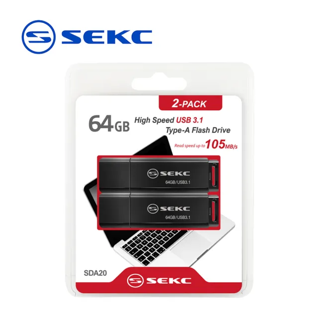 【SEKC】64GB USB 3.1 SDA20 高速隨身碟-兩入裝(SDA202P64G)