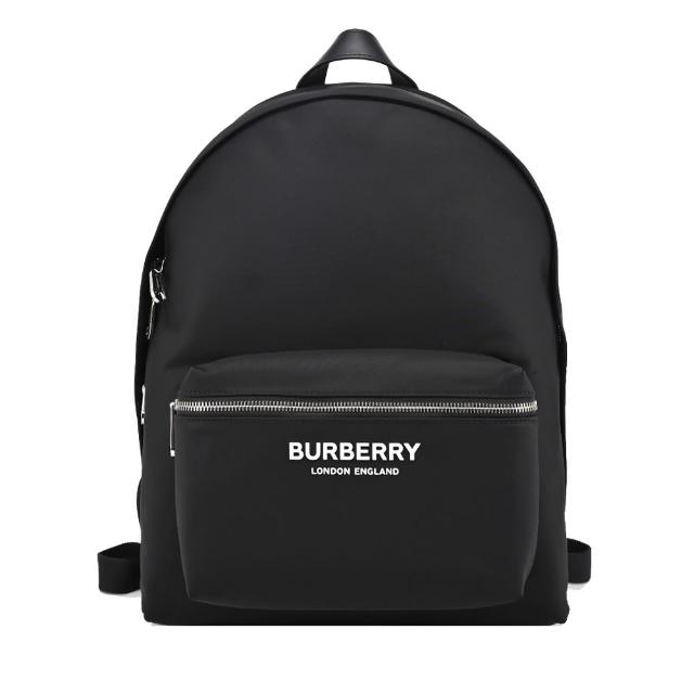 【BURBERRY 巴寶莉】經典LOGO尼龍後背包(黑色)