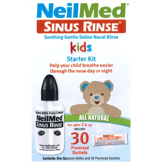 【NeilMed 耐有美】塞那靈小兒洗鼻器 基本組(附30包鹽)