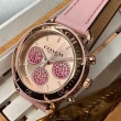 【COACH】COACH手錶型號CH00172(玫瑰金色錶面玫瑰金錶殼粉紅真皮皮革錶帶款)