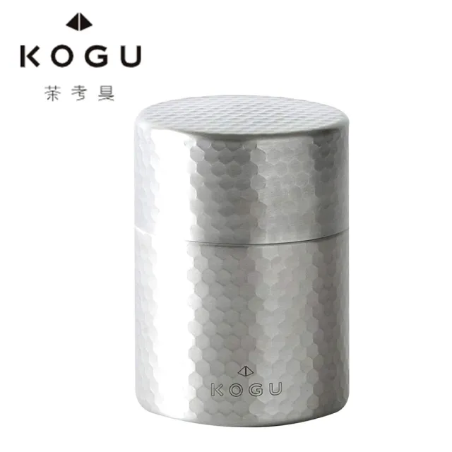 【下村企販】日本製304不鏽鋼錘目紋茶葉罐(KOGU 戶外露營系列)