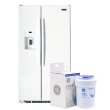 【Mabe 美寶】702公升美式超薄型門外取冰取水對開雙門冰箱+濾心組(純白色 MSMF2LGFFWW+MWF濾心三件組)