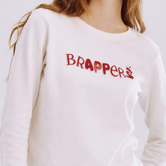 【BRAPPERS】女款 BRAPPERS LOGO印花T恤(米白)