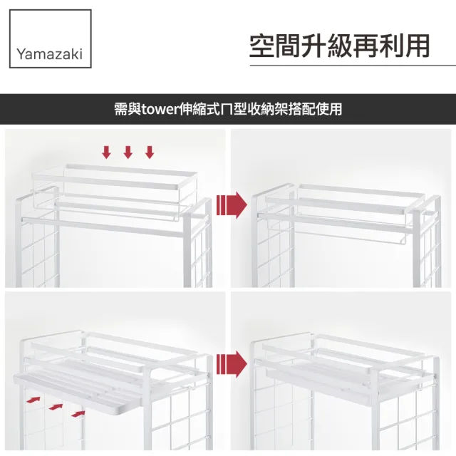 【YAMAZAKI】towerㄇ型專用瀝水架S-白(收納架/碗盤架/瀝水架/碗盤收納/置物架)