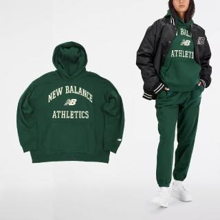 【NEW BALANCE】長袖 Athletics Varsity 女款 綠 黃 帽T 寬鬆 美版 連帽 NB 紐巴倫(WT33550NWG)