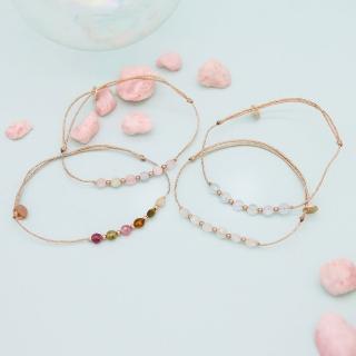 【Dinner collection】6小圓寶石米金手鍊