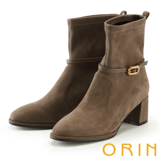 Queenshop 女裝 質感金屬釦環厚根造型短靴 兩色售 
