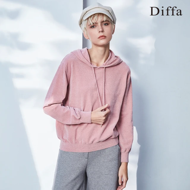 Diffa 親膚舒適質感連帽毛衣-女