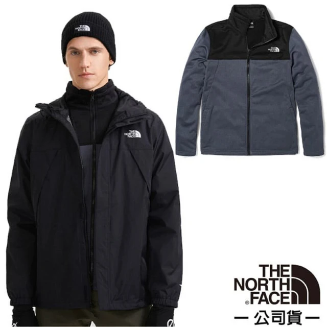 The North Face 男 3效能 防水透氣防風耐磨連帽二件式外套/夾克(7W7T-NY7 黑)