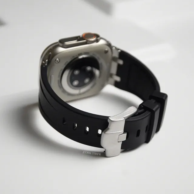 【STAR TIME】Apple Watch 42/44/45/49mm 矽膠錶帶 替換錶帶 黑/銀扣 高質感 Ultra可適用 情人節(全十種)