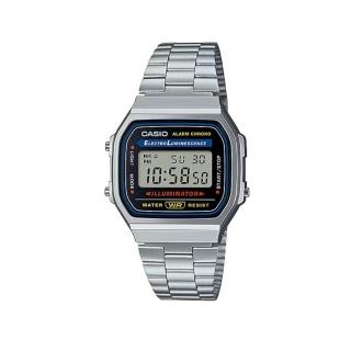 【CASIO 卡西歐】日系-銀色復古風電子錶(A168WA)